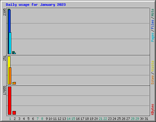 Daily usage for January 2023