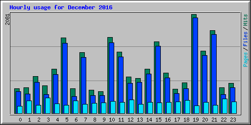 Hourly usage for December 2016