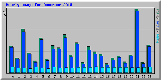 Hourly usage for December 2018