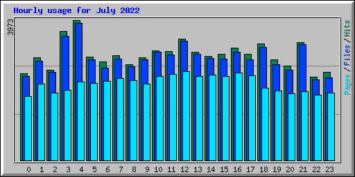 Hourly usage for July 2022